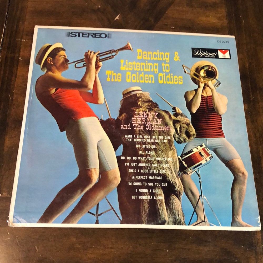 Dancing & Listening to The Golden Oldies Vinyl Record Lenny Herman